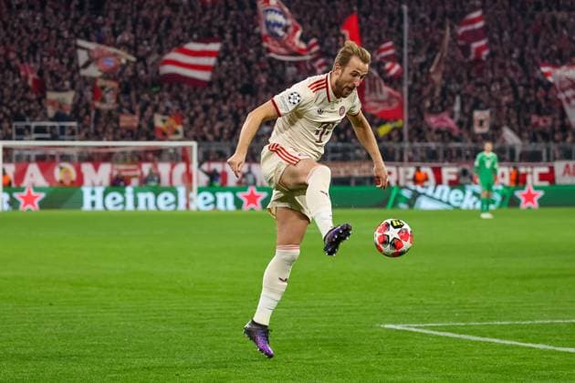 Harry Kane (FC Bayern Muenchen, 09) mit Ball, GER, FC Bayern Muenchen vs. SK Slovan Bratislava, Fussball, UEFA Champions League, 8. Spieltag, Spielzeit 2024 2025, 29.01.2025, GER, FC Bayern Muenchen vs. SK Slovan Bratislava, Fussball, UEFA Champions League, 8. Spieltag, Spielzeit 2024 2025, 29.01.2025 Muenchen Copyright: xEibner-Pressefoto JennixMaulx EP_JML