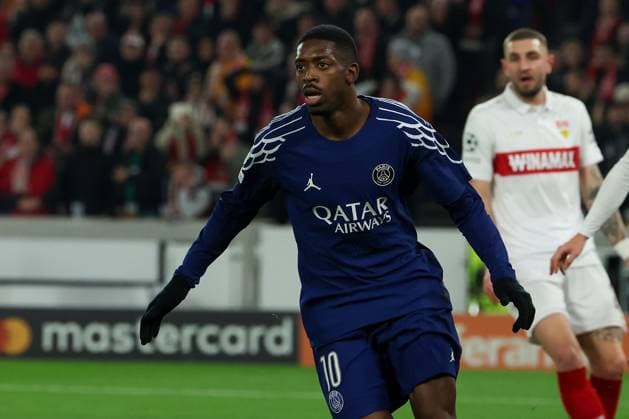 Stuttgart 29. January 2025 Uefa Champions League phase 2024 25 Matchday 8, VFB Stuttgart - Paris Saint Germain v.l., Ousmane Dembele (Paris Saint-Germain) Torjubel, Goal celebration, celebrate the goal Copyright: JoaquimxFerreira
