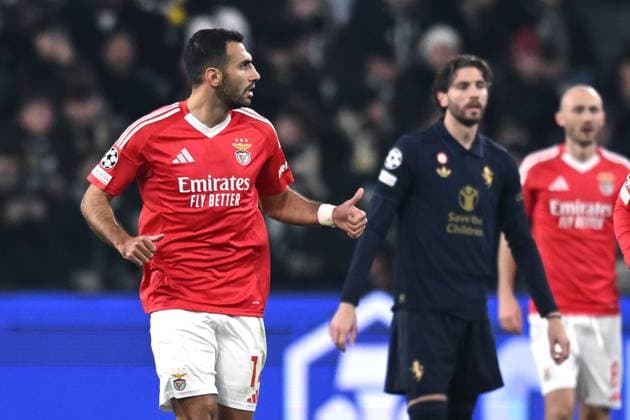 Db Torino 29 01 2025 - Champions League Juventus-Benfica foto Daniele Buffa Image nella foto: esutanza gol Vangelis Pavlidis 