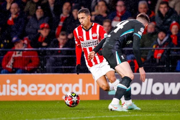 EINDHOVEN, 29-01-2025, Philips Stadium, UEFA Champions League season 2024 25, match between PSV and Liverpool FC, PSV player Mauro Junior PSV - Liverpool  x27612872x Copyright: