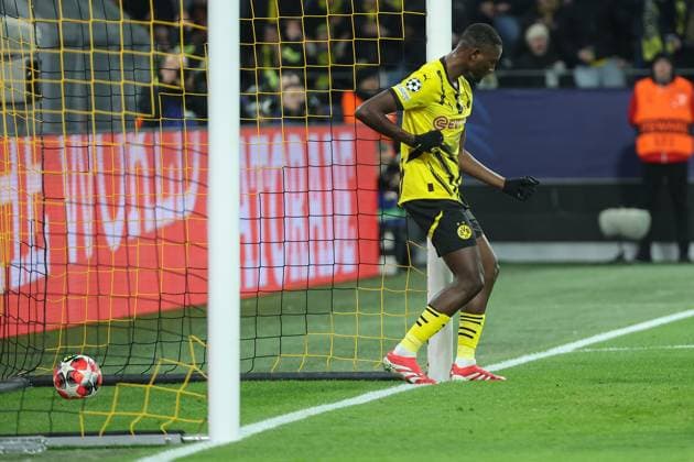 UEFA Champions League - Borussia Dortmund - Schachtar Donezk am 29.01.2025 im Signal Iduna Park in Dortmund Jubel, Torjubel, Torschuetze, Torschütze Serhou Guirassy (Dortmund 9) jubelt nach seinem Tor zum 1 zu 0