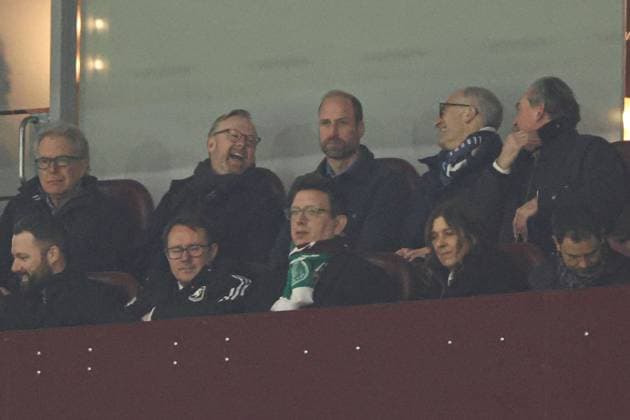 William, Prince of Wales in the stands Aston Villa v Celtic, UEFA Champions League, Group Stage, Football, Villa Park, Birmingham, UK - 29 Jan 2025 EDITORIAL USE ONLY No use with unauthorised audio, video, data, fixture lists, club league logos or live services. Online in-match use limited to 120 images, no video emulation. No use in betting, games or single club league player publications. Copyright: xRyanxBrowne Shutterstockx 15122167bh