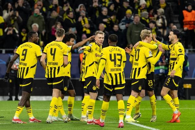 UEFA Champions League: Borussia Dortmund - FC Shakhtar Donetsk; 29.01.2025 Borussia Dortmund bejubeln das Tor, 1:0 durch Serhou Guirassy (Borussia Dortmund, 9) UEFA Champions League: Borussia Dortmund - FC Shakhtar Donetsk; Signal Iduna Park, Dortmund; 29.01.2025 Copyright: xBEAUTIFULxSPORTS Buriakovx
