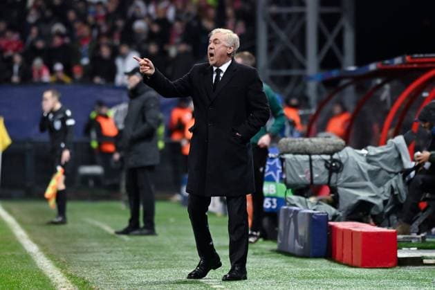 FOOTBALL : Brest vs Real Madrid - Ligue des Champions - 29 01 2025 Carlo Ancelotti ( Real Madrid coach ) during the UEFA Champions League match between Stade Brestois 29 and Real Madrid CF at Stade de Roudourou on January 29 , 2025 in Guingamp, France. ( Photo by Dante Badano PsnewZ ) - GuingampFrance  Copyright: xDantexBadanox