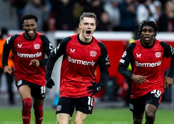 Bilder des Jahres 2025, Sport 01 Januar Sport Themen der Woche KW05 Sport Bilder des Tages Leverkusen, Bayarena, 29.01.2025: Florian Wirtz of Leverkusen celebrates scoring the 1:0 goal during the championsleague match between Bayer 04 Leverkusen v. Sparta Prag. *** Leverkusen, Bayarena, 29 01 2025 Florian Wirtz of Leverkusen celebrates scoring the 1 0 goal during the championsleague match between Bayer 04 Leverkusen v Sparta Prague