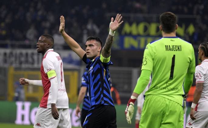 Foto IPP Paolo Bona Milano 29 01 2025 UEFA Champions League di Calcio stagione 2024 2025 partita Inter-Monaco Nella foto Lautaro Martinez esulta dopo il gol del 2-0 Italy Photo Press Worldwide Copyright italy Italy ITALY  Copyright: xR4924_italyphotopressx