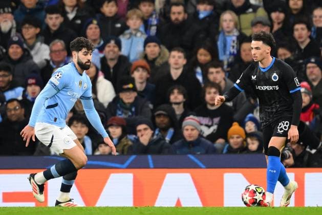 Manchester City v Club Brugge - UEFA Champions League MANCHESTER, ENGLAND - JANUARY 29 : Talbi Chemsdine midfielder of Club Brugge in action during the UEFA Champions League 2024 25 League Phase MD8 match between Manchester City and Club Brugge on January 29, 2025 in Manchester, England, 29 01 2025 Manchester England  Copyright: xTomasxSiskx