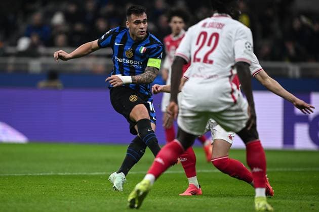 Cm Milano 29 01 2025 - Champions League Inter-Monaco foto Cristiano Mazzi Image nella foto: gol Lautaro Martinez 