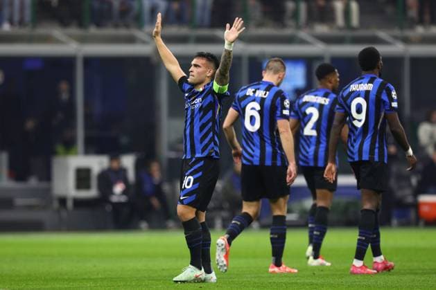 January 29, 2025, Milan, Lombardy, Italy: LAUTARO MARTINEZ 10 of INTER celebrates scoring his side s second goal on Matchday 8 of 8 in the Group Stage of the UEFA Champions League 2024 2025 between INTER MILAN and AS MONACO at San Siro in Milan, Italy Milan Italy - ZUMAc179 20250129_zep_c179_080 Copyright: xMickaelxChavetx