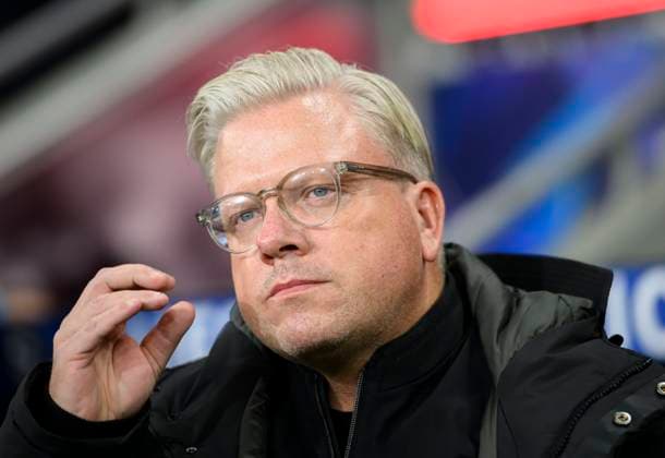 Trainer Lars FRIIS (Prag) Fussball Champions League, 8. Spieltag, Bayer 04 Leverkusen (LEV) - Sparta Prag, am 29.01.2025 in Leverkusen Deutschland. UEFA regulations prohibit any use of photographs as image sequences and or quasi-video Â