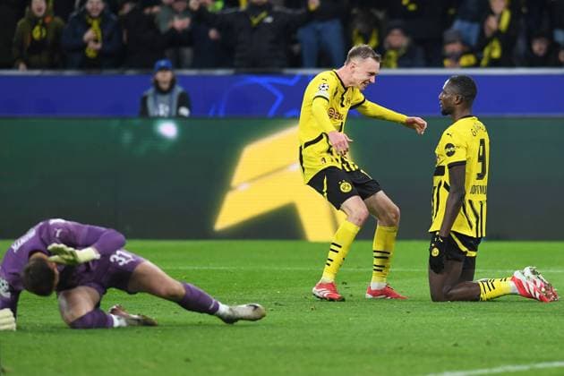 Serhou Guirassy (Borussia Dortmund) Torjubel, jubelt nach seinem Treffer zum 2:0 waehrend des Spiels der UEFA Champions League 2024 25 Ligen-Phase 8. Spieltag zwischen Borussia Dortmund und FC Shakhtar Donetsk, SIGNAL IDUNA PARK am 29. January 2025 in Dortmund, Deutschland. (Foto von Ralf Treese DeFodi Images) +++ Serhou Guirassy (Borussia Dortmund) celebrates after scoring his team™s second goal during the UEFA Champions League 2024 25 League Phase MD8 match between Borussia Dortmund and FC Shakhtar Donetsk at Signal Iduna Park on January 29, 2025 in Dortmund, Germany. (Photo by Ralf Treese DeFodi Images) Defodi-521_BVBDON20250129_026