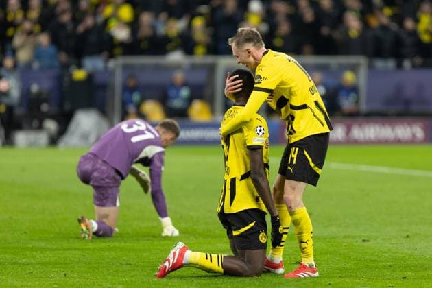 UEFA Champions League: Borussia Dortmund - FC Shakhtar Donetsk; 29.01.2025 Borussia Dortmund im Jubel 2:0, durch Serhou Guirassy (Borussia Dortmund, 9), Maximilian Beier (Borussia Dortmund, 14) UEFA Champions League: Borussia Dortmund - FC Shakhtar Donetsk; Signal Iduna Park, Dortmund; 29.01.2025 Copyright: xBEAUTIFULxSPORTS Buriakovx