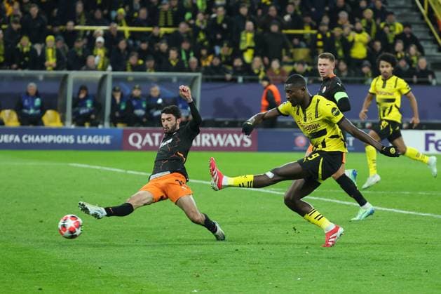 UEFA Champions League - Borussia Dortmund - Schachtar Donezk am 29.01.2025 im Signal Iduna Park in Dortmund Serhou Guirassy (Dortmund 9) erzielt das Tor zum 2 zu 0
