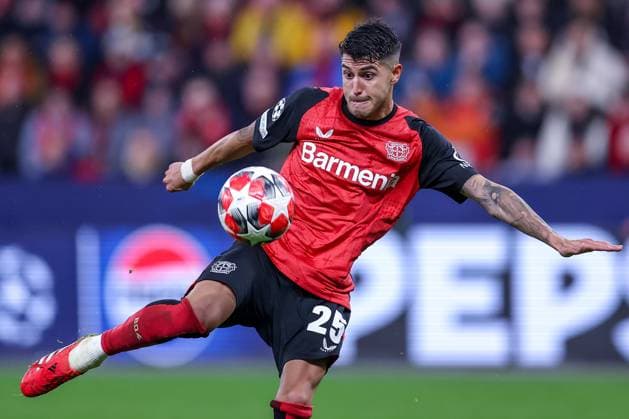 29.01.2025, Fußball, Bayer 04 Leverkusen - AC Sparta Prag, UEFA Champions League, 8. Spieltag, BayArena, Saison 2024 2025: Exequiel Palacios (Bayer04 Leverkusen 25) Nordrhein-Westfalen Deutschland