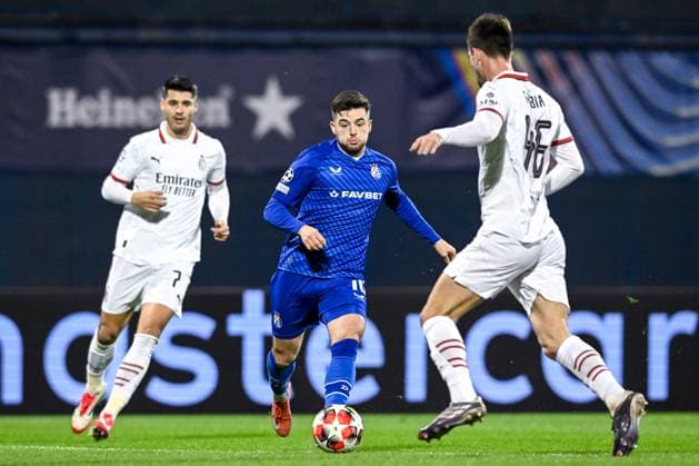 GNK Dinamo v AC Milan - UEFA Champions League 2024 25 League Phase MD8 Martin Baturina of Dinamo Zagreb in action during the UEFA Champions League 2024 25 League Phase MD8 match between GNK Dinamo and AC Milan at Maksimir Stadium on January 29, 2025. in Zagreb, Croatia.  MarkoxLukunic PIXSELL