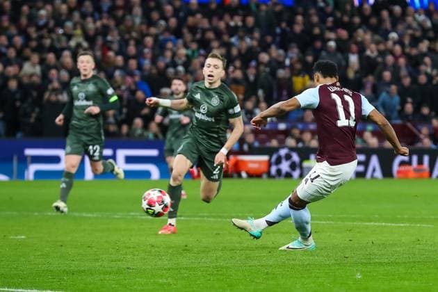 UEFA Champions League Matchday 8 of 8 Aston Villa v Celtic Ollie Watkins of Aston Villa scores to make it 3-2 during the UEFA Champions League Matchday 8 of 8 Aston Villa vs Celtic at Villa Park, Birmingham, United Kingdom, 29th January 2025 (Photo by Gareth Evans News Images) Copyright: xGarethxEvans NewsxImagesx