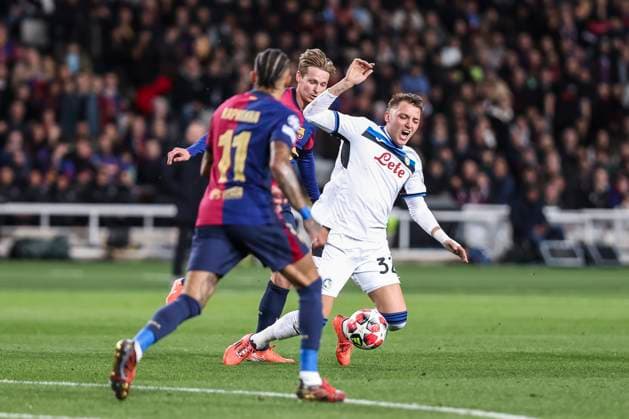 January 29, 2025, Barcelona, Barcelona, SPAIN: Mateo Retegui of Atalanta BC in action during the UEFA Champions League 2024 25 League Phase MD8, match between FC Barcelona, Barca and Atalanta BC at Estadi Olimpic Lluis Companys on January 29, 2025 in Barcelona, Spain. Barcelona SPAIN - ZUMAa181 20250129_zaa_a181_099 Copyright: xJavierxBorregox