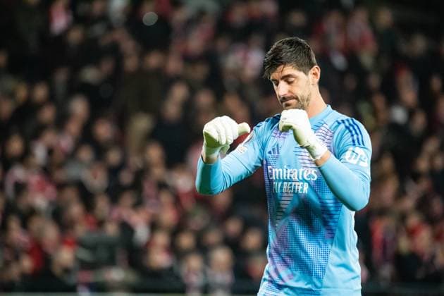 FOOTBALL: BREST vs REAL MADRID Baptiste AUTISSIER MAXPPP - Guingamp 29 01 2025 Baptiste AUTISSIER Maxppp Guingamp ; 29 01 2025 ; Joie de Thibaut Courtois apres le but de Rodrygo lors du match Brest vs Real Madrid comptant pour la 8e journee de la Ligue des Champions a Guingamp le 29 janvier 2025. Guingamp Guingamp Bretagne France  Copyright: xMAXPPPxBaptistexAUTISSIERx BAU202501290051 BAU202501290051
