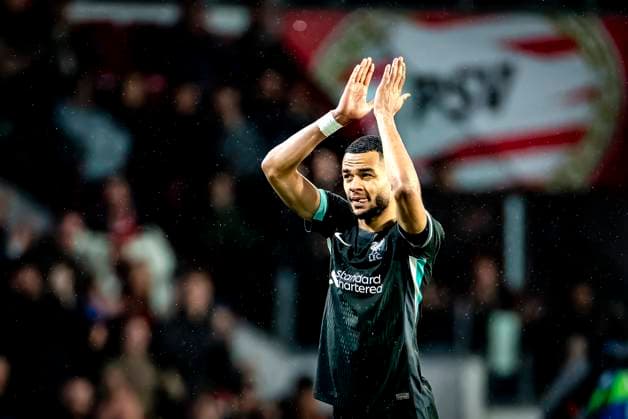 Liverpool FC forwarder Cody Gakpo during the match PSV - Liverpool at the Philips stadium for the Champions League - League phase - Matchday 8 season 2024-2025 in EINDHOVEN, Netherlands on 29 january 2025, (photo by Marcel van Dorst EYE4images DeFodi Images) Defodi-746_211682
