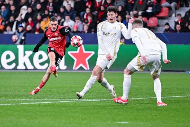 29.01.2025, Fussball, Champions League, 8. Spieltag, Saison 2024 2025, Bayer 04 Leverkusen - Sparta Prag, Torchance Florian Wirtz (Bayer Leverkusen) xRHR-FOTO TKx Copyright: RHR-FOTOx RHR-FOTO TK