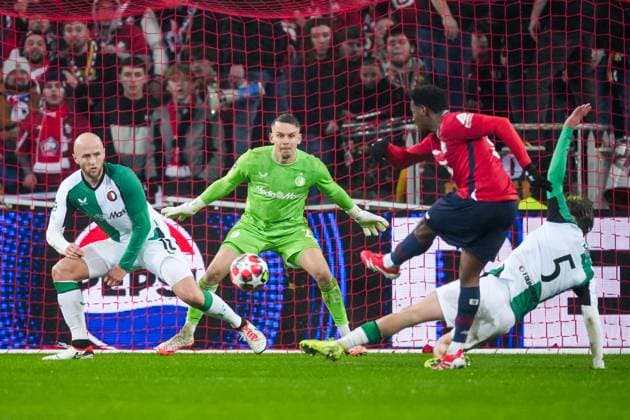 UEFA Champions League: Lille OSC v Feyenoord Lille - Jonathan David of Lille OSC during the eight and final round of new format of the Champions League 2024 2025. The match is set between Lille OSC and Feyenoord at Stade Pierre-Mauroy on 29 January 2025 in Lille, France. Copyright: xTomxBodex