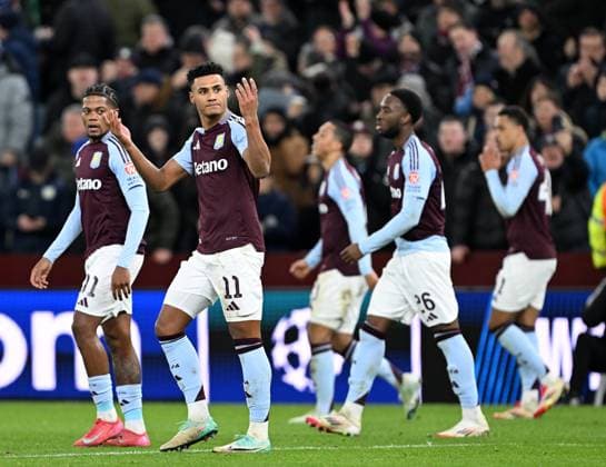 Birmingham, England, 29th January 2025. Aston Villa™s Ollie Watkins celebrates scoring his sides third goal during the UEFA Champions League match at Villa Park, Birmingham. Picture credit should read: Cody Froggatt Sportimage EDITORIAL USE ONLY. No use with unauthorised audio, video, data, fixture lists, club league logos or live services. Online in-match use limited to 120 images, no video emulation. No use in betting, games or single club league player publications. SPI_075_CF_Aston_Villa_Celtic SPI-3641-0075