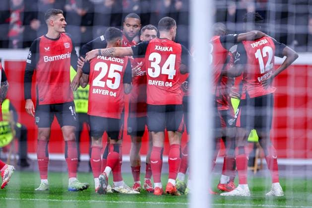 29.01.2025, Fußball, Bayer 04 Leverkusen - AC Sparta Prag, UEFA Champions League, 8. Spieltag, BayArena, Saison 2024 2025: Torjubel nach dem 2:0 durch Torschütze Nathan Tella (Bayer04 Leverkusen 19) . Nordrhein-Westfalen Deutschland