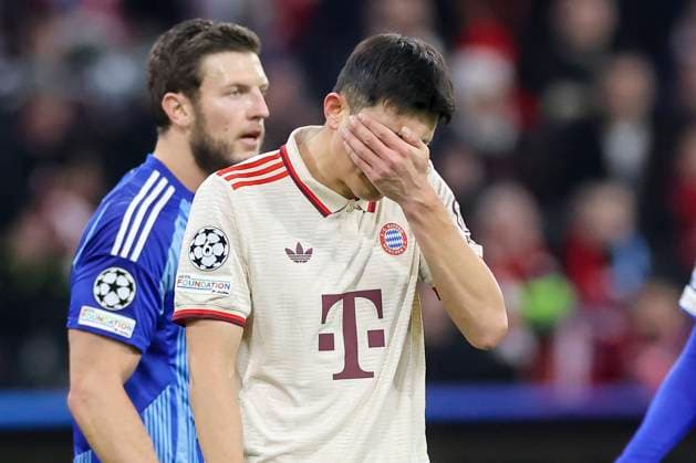 Minjae Kim (FC Bayern Muenchen) schaut enttaeuscht, UEFA Champions League 2024 25 League Phase MD8, FC Bayern München v SK Slovan Bratislava, Allianz Arena am 29. January 2025 in München, Deutschland. (Foto von Marco Steinbrenner DeFodi Images) Minjae Kim (FC Bayern Muenchen) looks dejected, UEFA Champions League 2024 25 League Phase MD8, FC Bayern München v SK Slovan Bratislava, Allianz Arena, January 29, 2025 in Munich, Germany. (Photo by Marco Steinbrenner DeFodi Images) Defodi-700_muenchen_bratis_20250129_063