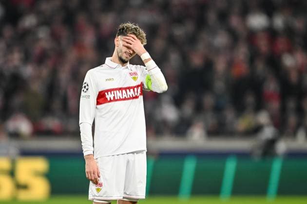 Atakan Karazor (VfB Stuttgart) gestures, looks dejected during the UEFA Champions League 2024 25 League Phase MD8 match between VfB Stuttgart and Paris Saint-Germain at MHPArena on January 29, 2025 in Stuttgart, Germany. (Photo by Harry Langer DeFodi Images) Defodi-541_VFBPSG20250129_71