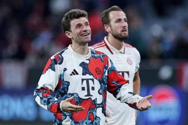 Fußball Champions League 8. Spieltag FC Bayern München - SK Slovan Bratislava am 29.01.2025 in der Allianz Arena in München Thomas Müller ( München ) xMSx