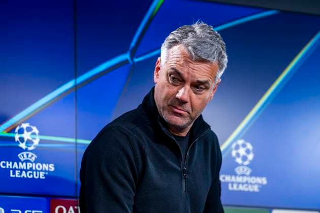 29.01.2025, Borussia Dortmund - Schachtar Donezk, UEFA Champions League, 8. Spieltag: Donezks Trainer Marino Pusic spricht während der Pressekonferenz. WICHTIGER HINWEIS: Gemäß den Vorgaben der UEFA ist es untersagt, in dem Stadion und oder vom Spiel angefertigte Fotoaufnahmen in Form von Sequenzbildern und oder videoähnlichen Fotostrecken zu verwerten bzw. verwerten zu lassen. Copyright: xDavidxInderliedx