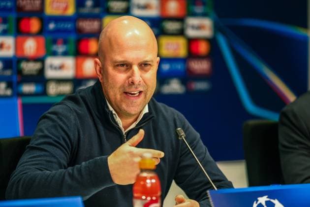 EINDHOVEN, 29-01-2025, Philips Stadium, UEFA Champions League season 2024 25, match between PSV and Liverpool FC, Liverpool FC coach Arne Slot during the press conference, PK, Pressekonferenz after the match PSV - Liverpool PSV - Liverpool  x27616363x Copyright: