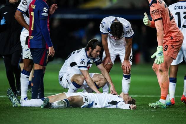 Giorgio Scalvini (Atalanta BC) during the UEFA Champions League 2024 25 League Phase MD8 match between FC Barcelona, Barca and Atalanta BC at Estadi Olimpic Lluis Companys on January 29, 2025 in Barcelona, Spain. (Photo by Xavi Bonilla DeFodi Images) Defodi-674_20250129_XB3_2596