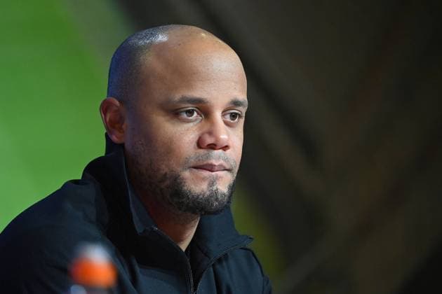 Trainer Vincent KOMPANY (Bayern Muenchen), Einzelbild,angeschnittenes Einzelmotiv,Portraet,Portrait,Porträt. Pressekonferenz. Fussball Champions League Ligaphase, FC Bayern Muenchen - SK Slovan Bratislava 3-1 am 29.01.2025 , A L L I A N Z A R E N A.