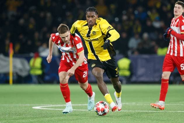 Young Boys - Belgrad Joel Monteiro (YB) 29.01.2025 Stadion St.Jakob Park Basel , SCHWEIZ, Fussball Herren Saison 2024 2025 UEFA Champions League BSC Young Boys Bern - Roter Stern Belgrad Joel Monteiro (YB)