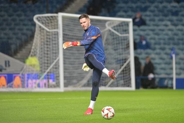 Rangers v Royale Union Saint-Gilloise UEFA Europa League Jack Butland of Rangers warms up during the UEFA Europa League match at Ibrox Stadium, Glasgow UK Newspapers OUT Copyright: xJamiexJohnstonx FIL-21353-0010