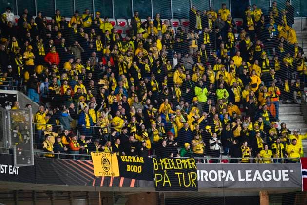 FOOTBALL : OGC Nice VS FK Bodo Glimt - UEFA Europa League - 30 01 2025 L OGC Nice recoit le FK Bodo Glimt Ã l Allianz Riviera dans le cadre de la huiteme journÃ e d UEFA Europa League. Supporteurs FK Bodo Glimt NiceFrance  Copyright: xWilliamxCannarellax