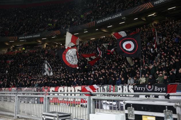 AMSTERDAM, 30-01-2025 , JohanCruijff Arena, football, UEFA Europa League, season 2024 2025, Fans of Ajax during the match Ajax - Galasataray, Ajax - Galatasaray  x27626849x Copyright:
