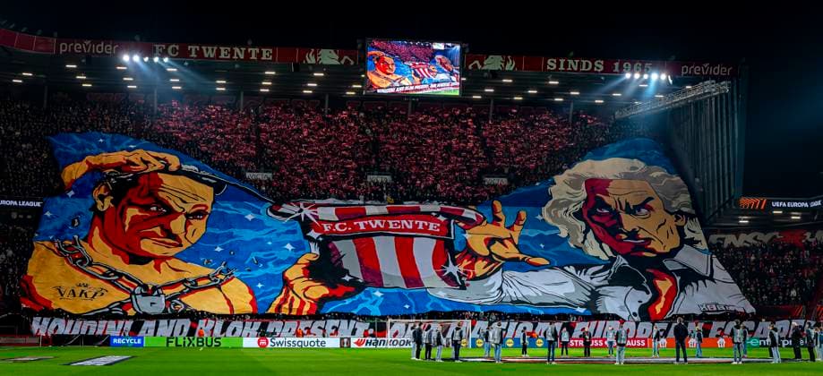Atmosphere in the stadium during the match Twente - Besiktas at the Grolsch Veste for the UEFA Europa League - League phase - Matchday 8 season 2024-2025 in ENSCHEDE, Netherlands on 30 january 2025, (photo by Marcel van Dorst EYE4images Defodi-746_212097