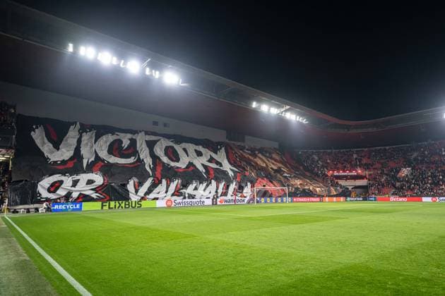 SK SLavia PRague fans choreo during UEFA Europa league match, SK Slavia Prague - Malmo FF , 30. january 2025, Fortuna Arena, Prague, Czech republic Copyright: xMICHALxFAJT,ZOSPORTU.SKx MAJ_3489