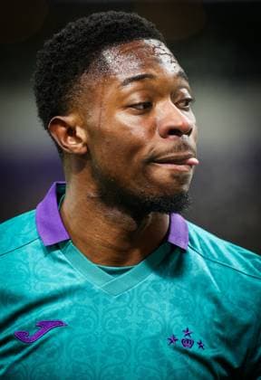 Anderlecht s Francis Amuzu pictured during a soccer game between Belgian soccer team RSC Anderlecht and German Hoffenheim, Thursday 30 January 2025 in Brussels, on day 8 8 of the group stage of the UEFA Europa League tournament. VIRGINIExLEFOUR  x111479209x