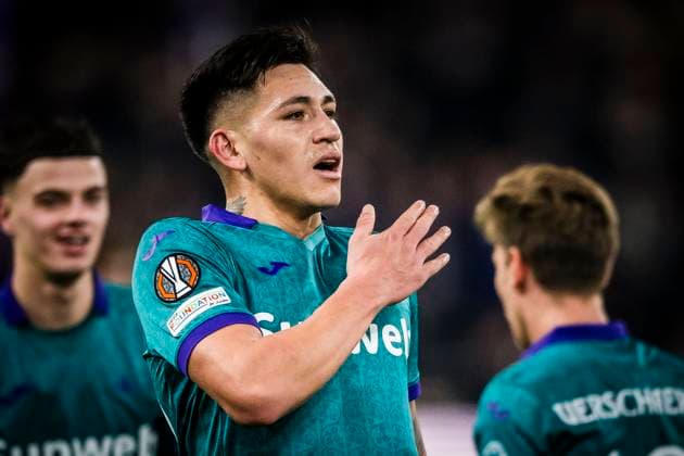 RSC Anderlecht v Hoffenheim - UEFA Europa League ANDERLECHT, BELGIUM - JANUARY 30 : Vazquez Luis forward of RSC Anderlecht celebrates scoring a goal during the UEFA Europa League 2024 25 League Phase MD8 match between RSC Anderlecht and Hoffenheim on January 30, 2025 in Anderlecht, Belgium, 30 01 2025 Anderlecht Belgium  Copyright: xGvgx