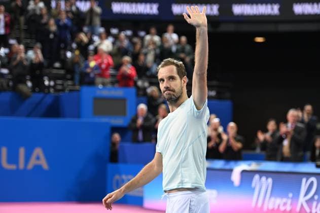 TENNIS : Open Sud de France ATP, Tennis Herren 250 - 30 01 2025 MONTPELLIER, FRANCE - 30 JANVIER : Hommage a Richard GASQUET (FRA) pour la fin de sa carriere lors du tournoi Open Sud de France ATP 250 a Montpellier le 30 janvier 2025. France  Copyright: xValentinaxClaretx