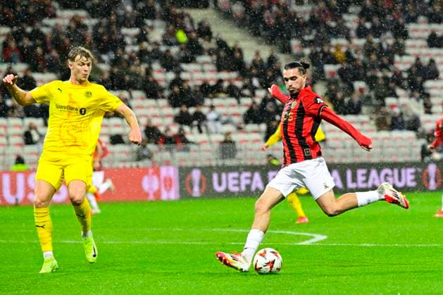 FOOTBALL : OGC Nice VS FK Bodo Glimt - UEFA Europa League - 30 01 2025 L OGC Nice recoit le FK Bodo Glimt Ã l Allianz Riviera dans le cadre de la huiteme journÃ e d UEFA Europa League. Fares Bousnina (OGCN) NiceFrance  Copyright: xWilliamxCannarellax