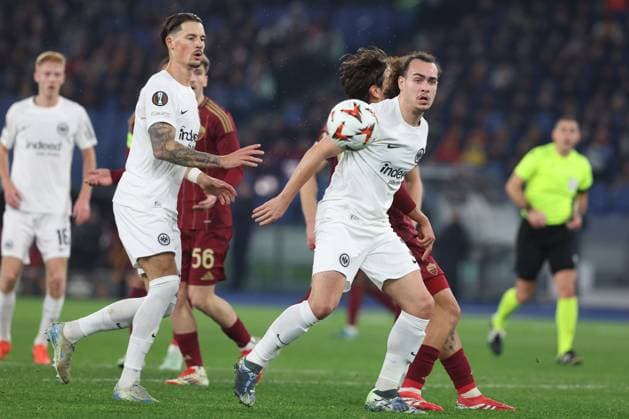 UEFA Europa League, match day 8 - AS Roma vs Eintracht Frankfurt at Olympic Stadium in Rome on 30th January 2025 Rome, Italy 30.01.2025: Arthur Theate of Eintracht Frankfurt during the Uefa Europa League 2024-2025, football match between AS Roma vs Eintracht Frankfurt at Olympic Stadium in Rome. Rome Olympic italy italy Copyright: xmarcoxiacobucci