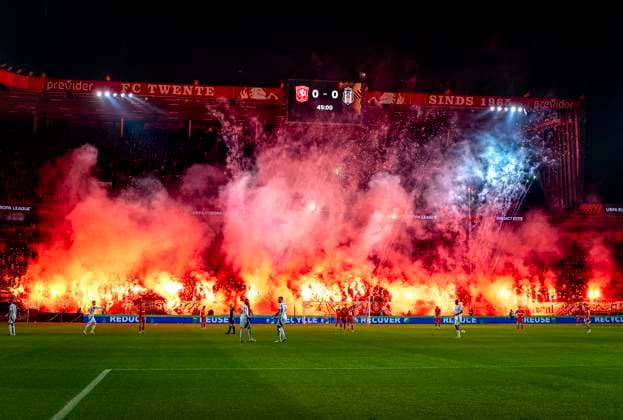 Atmosphere in the stadium during the match Twente - Besiktas at the Grolsch Veste for the UEFA Europa League - League phase - Matchday 8 season 2024-2025 in ENSCHEDE, Netherlands on 30 january 2025, (photo by Marcel van Dorst EYE4images Defodi-746_212197