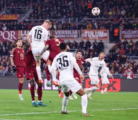 January 30, 2025, Roma, Lazio, ITALY: 30 01 2025 Rome, Stadio Olimpico, football match valid for UEFA Europa League 2024 24 between AS Roma vs Eintracht Frankfurt.In photo: Hugo Larson of Eintracht Frankfurt Roma ITALY - ZUMAs236 20250130_aap_s236_052 Copyright: xFabioxSassox