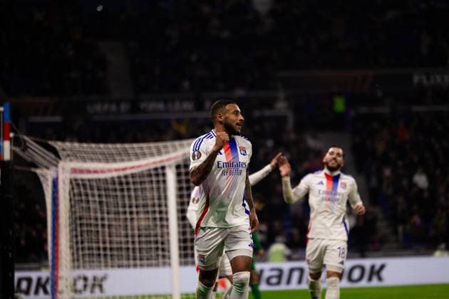 FOOTBALL : Olympique Lyonnais vs Ludogorets Razgrads - Europaligue - Groupama Stadium - Decines-Charpieu - 30 01 2025 Corentin Tolisso (8 Olympique Lyonnais) celebre son but lors du match Olympique Lyonnais vs Ludogorests, UEFA Europa League, Groupama Stadium Ã Lyon, France LyonFrance  Copyright: xPaulinexFIGUETx xPSnewZx