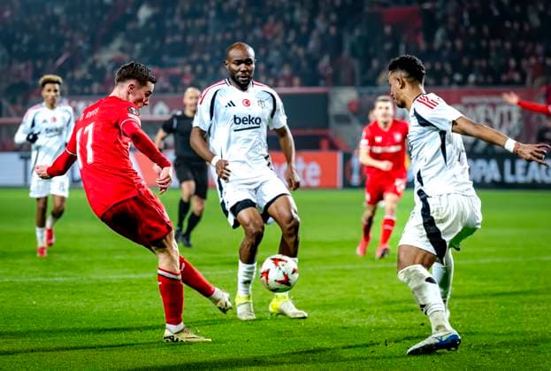 FC Twente forward Daan Rots during the match Twente - Besiktas at the Grolsch Veste for the UEFA Europa League - League phase - Matchday 8 season 2024-2025 in ENSCHEDE, Netherlands on 30 january 2025, (photo by Marcel van Dorst EYE4images Defodi-746_212219