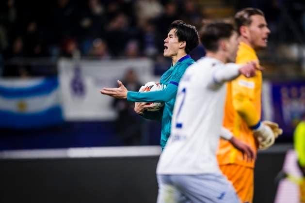 RSC Anderlecht v Hoffenheim - UEFA Europa League ANDERLECHT, BELGIUM - JANUARY 30 : Goto Keisuke forward of RSC Anderlecht celebrates scoring a goal during the UEFA Europa League 2024 25 League Phase MD8 match between RSC Anderlecht and Hoffenheim on January 30, 2025 in Anderlecht, Belgium, 30 01 2025 Anderlecht Belgium  Copyright: xGvgx